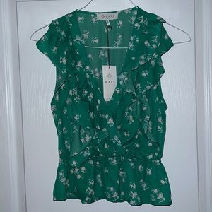 WAYF ruffle peplum top